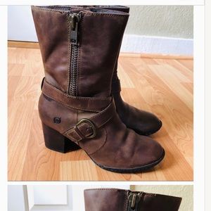 Born mid-calf double zip distressed boots